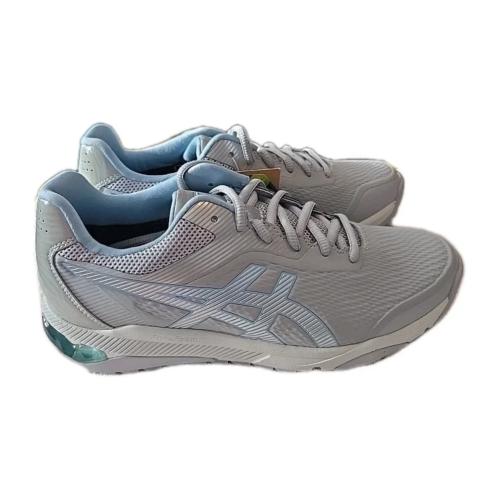 Asics Womans Ortholite Foam Golf Shoes Size 7 1/2 Grey & Blue NWT